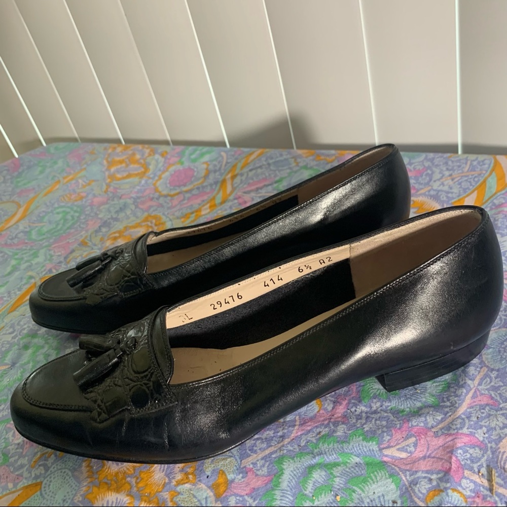 Salvatore Ferragamo black leather loafers